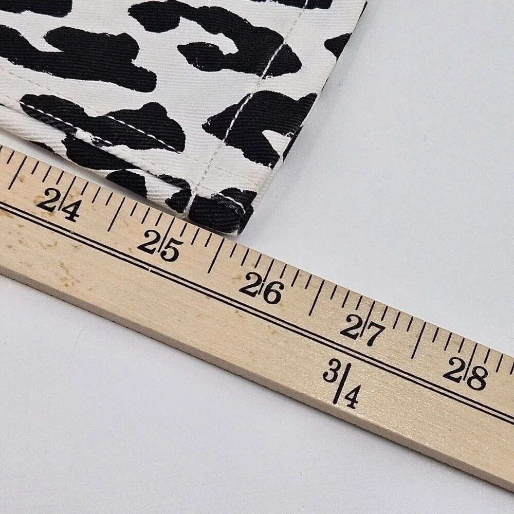 See By Chloe Leopard Print Crop Jean Black/White Women’s Size 34 U.S. 2 Mid Rise - Picture 9 of 12